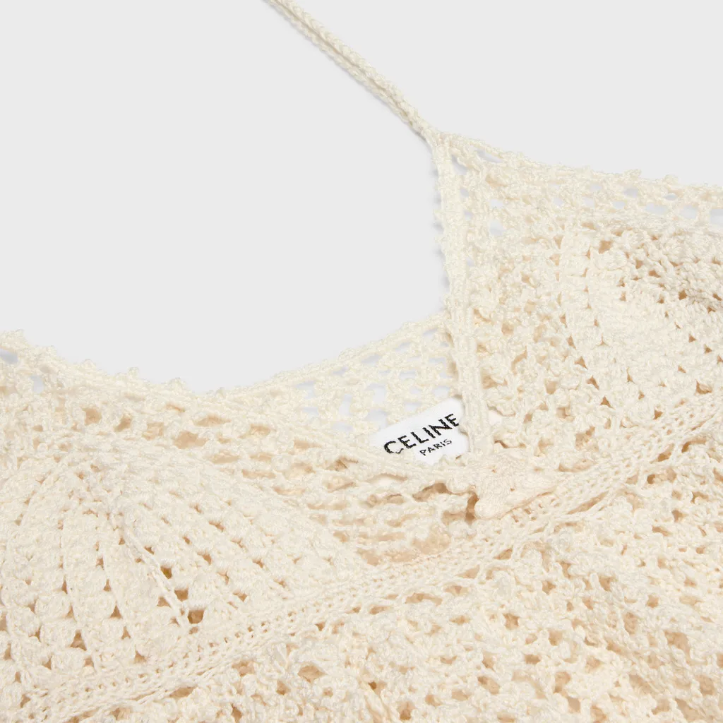 Top With Thin Straps In Crocheted Cotton