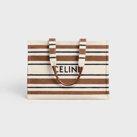 Large Cabas Thais In Striped Textile With Celine Jacquard