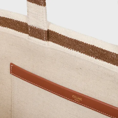 Large Cabas Thais In Striped Textile With Celine Jacquard