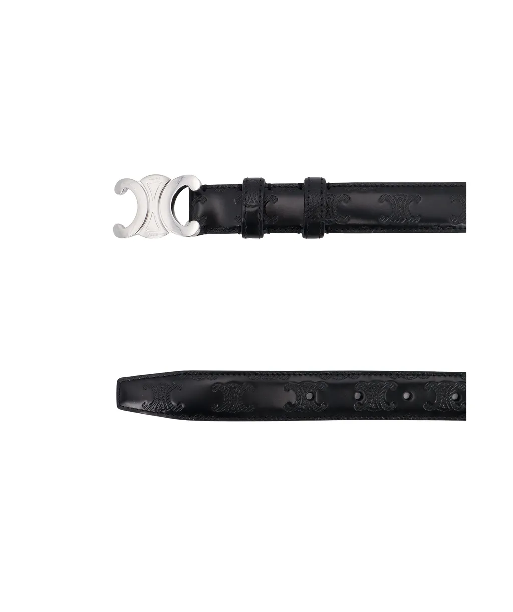 Medium 25Mm Triomphe Belt In Taurillon With Triomphe Embossed