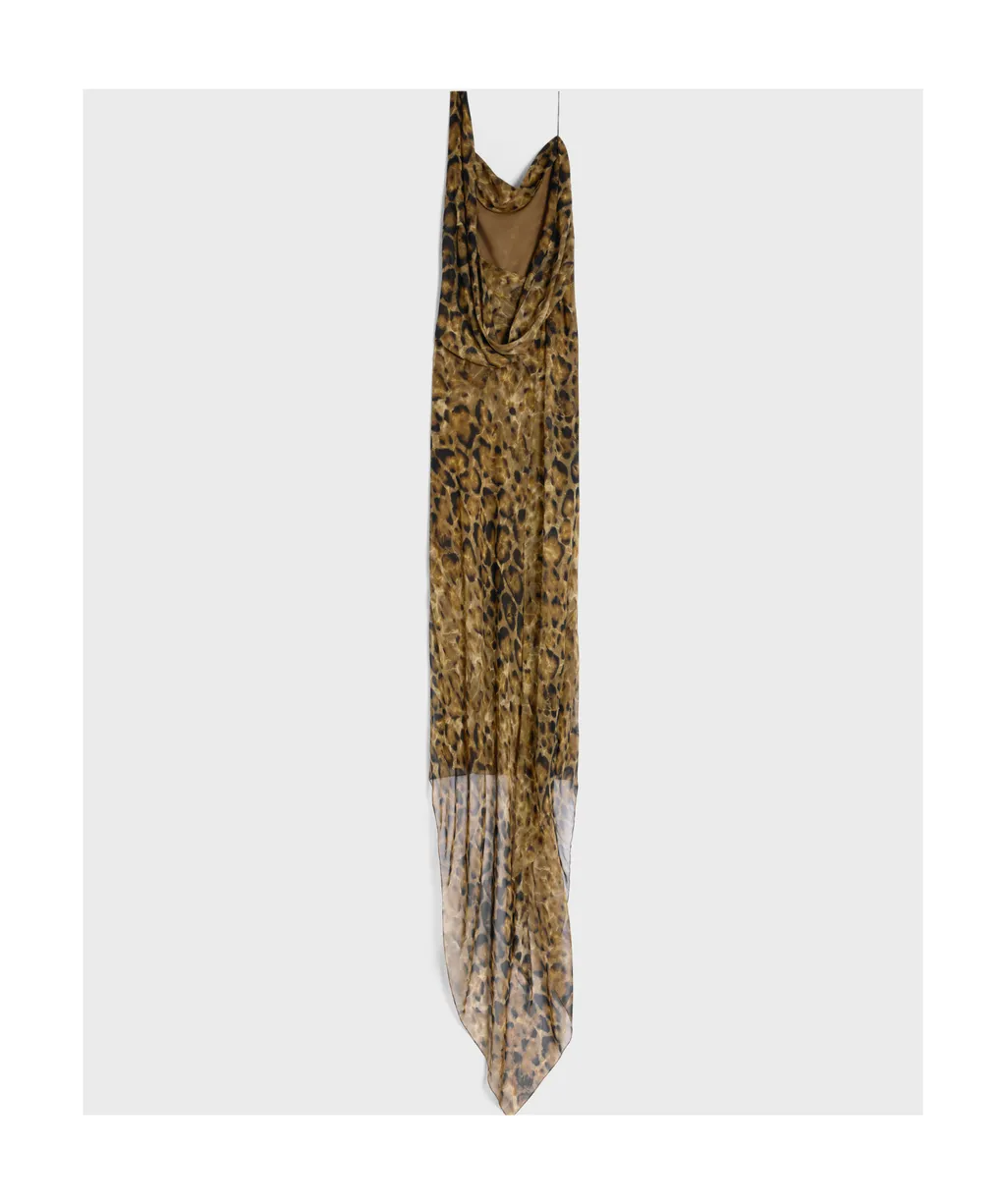 Long Draped Dress In Silk Georgette