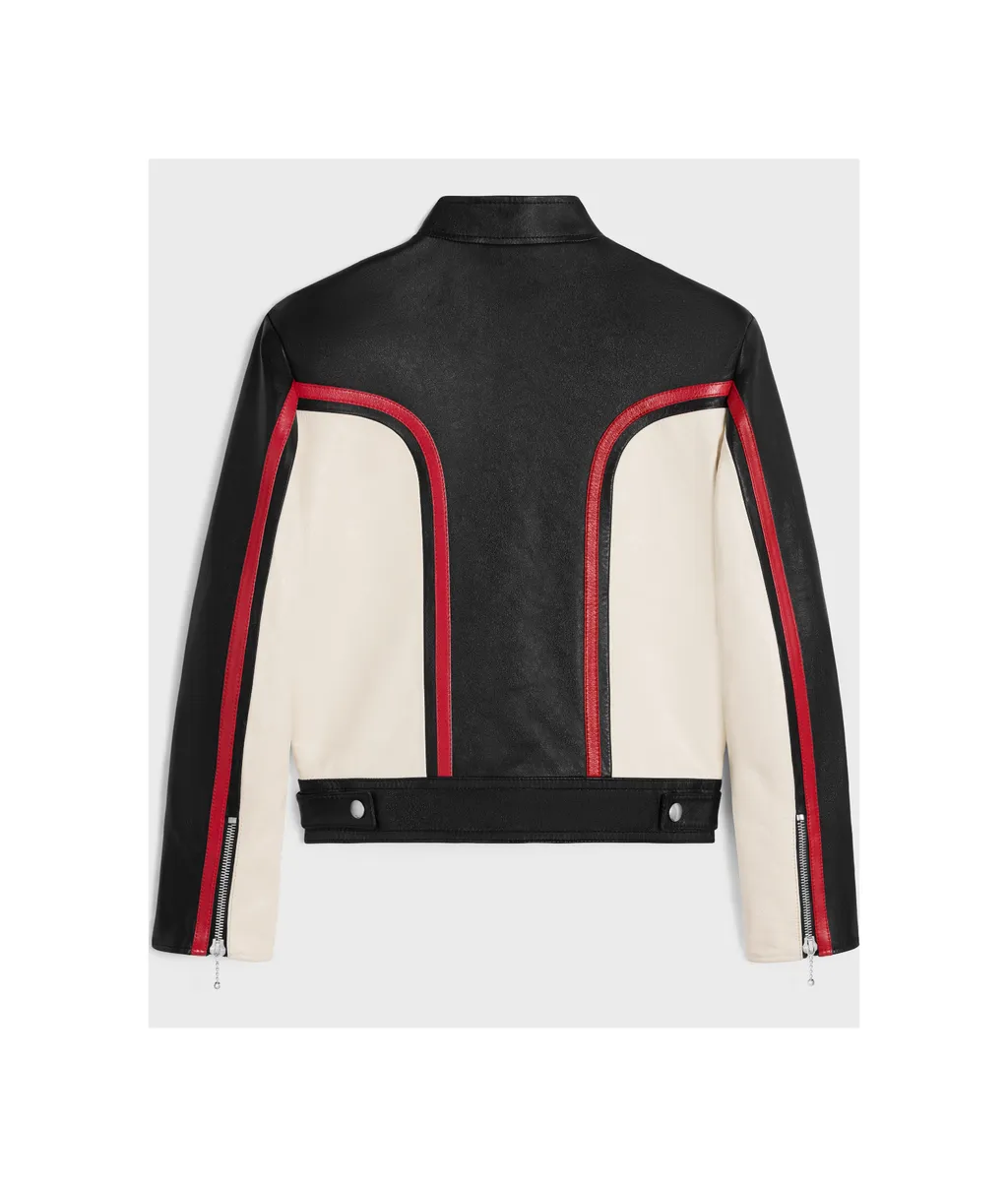 Racer Blouson Jacket In Soft Lambskin