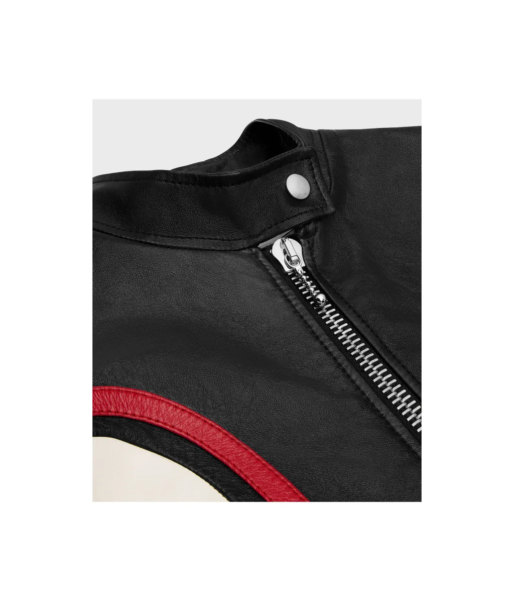 Racer Blouson Jacket In Soft Lambskin