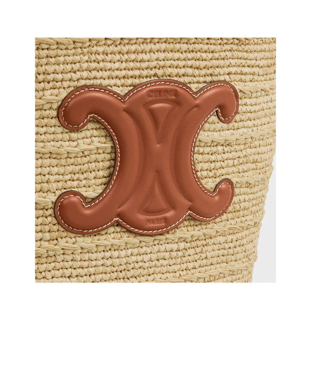 Teen Supple Celine Classic Panier In Raffia And Calfskin