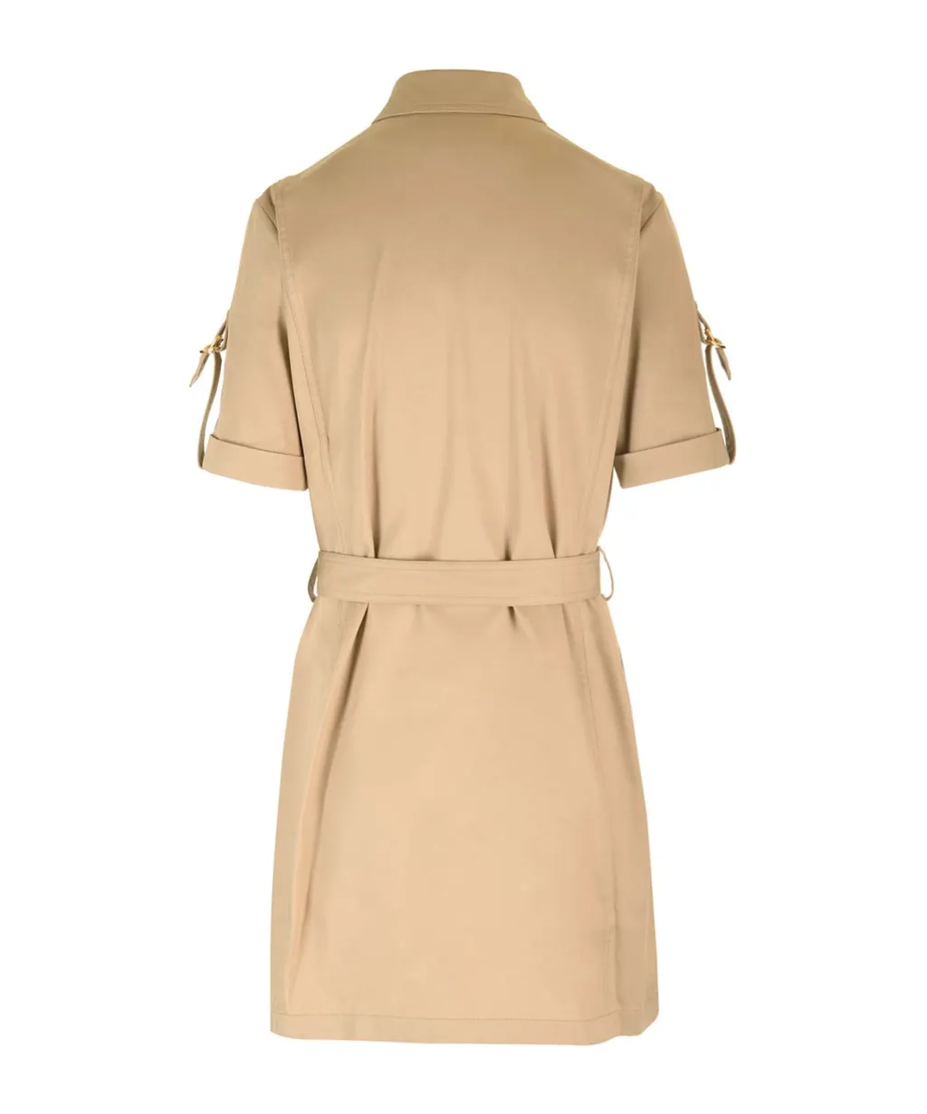 Trapeze Mini Dress In Cotton Twill