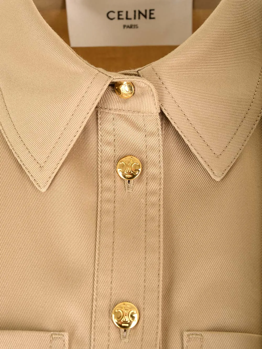 Trapeze Mini Dress In Cotton Twill