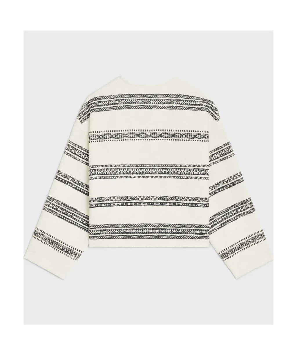 Baja Cardigan In Striped Tweed