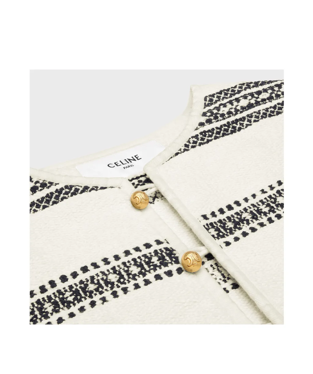 Baja Cardigan In Striped Tweed