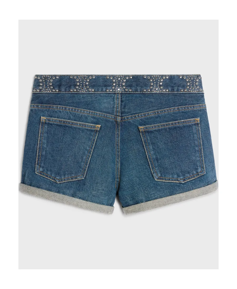 Mini Shorts In Clean Dark Union Wash Denim