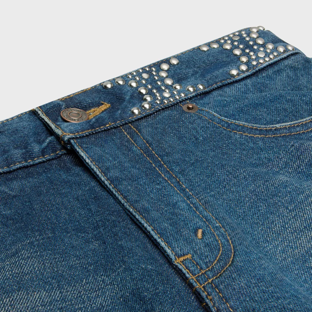 Mini Shorts In Clean Dark Union Wash Denim