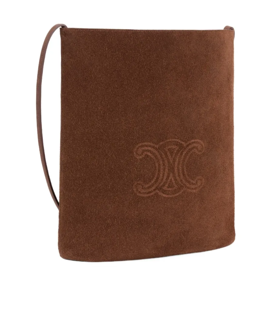 Bucket In Suede Calfskin With Triomphe Embossed