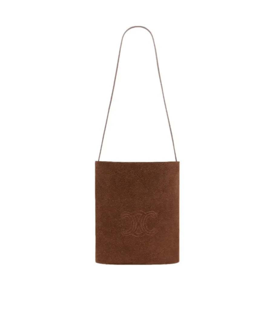 Bucket In Suede Calfskin With Triomphe Embossed