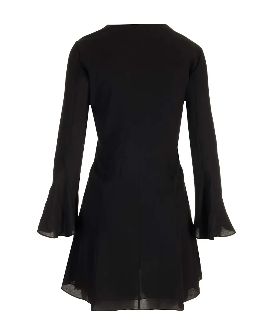 Jabot Mini Dress In Silk Sablé