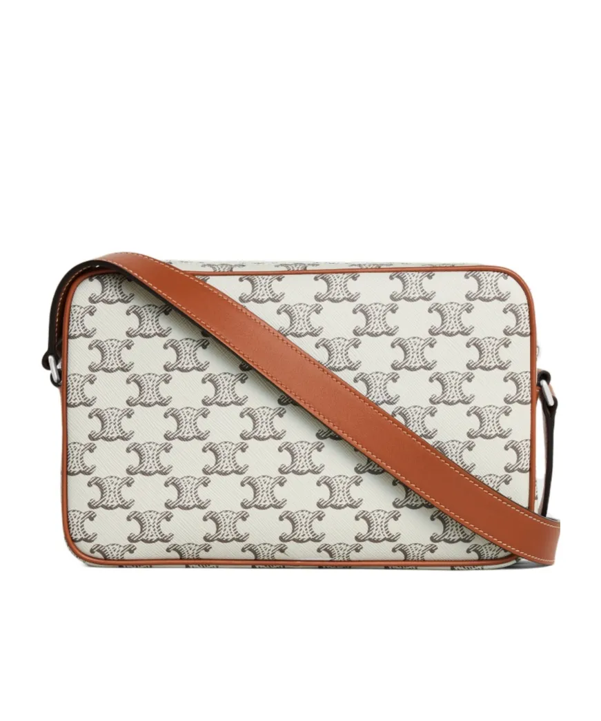Medium Messenger Bag In Triomphe Canvas With Celine Print