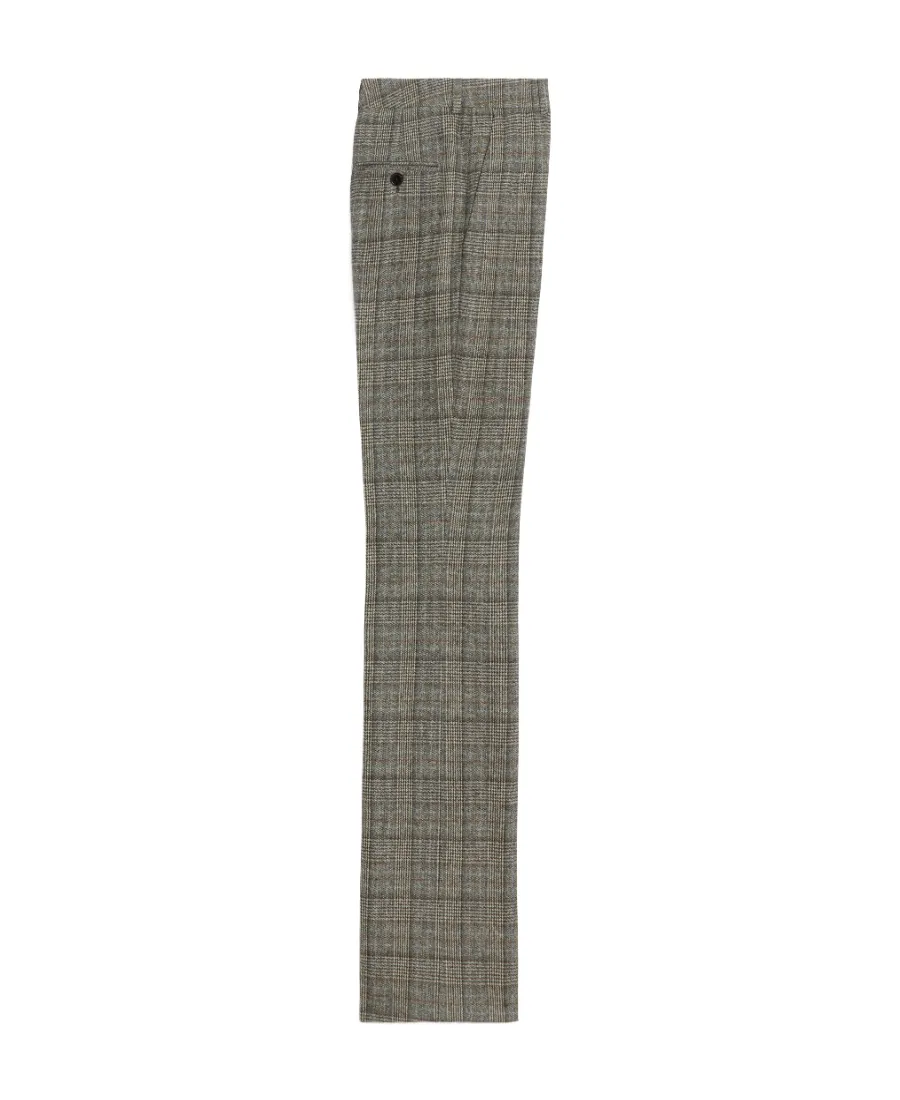 Flared Pants In Prince Of Wales Flannel