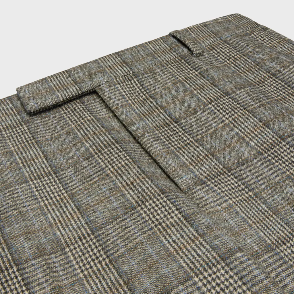 Flared Pants In Prince Of Wales Flannel