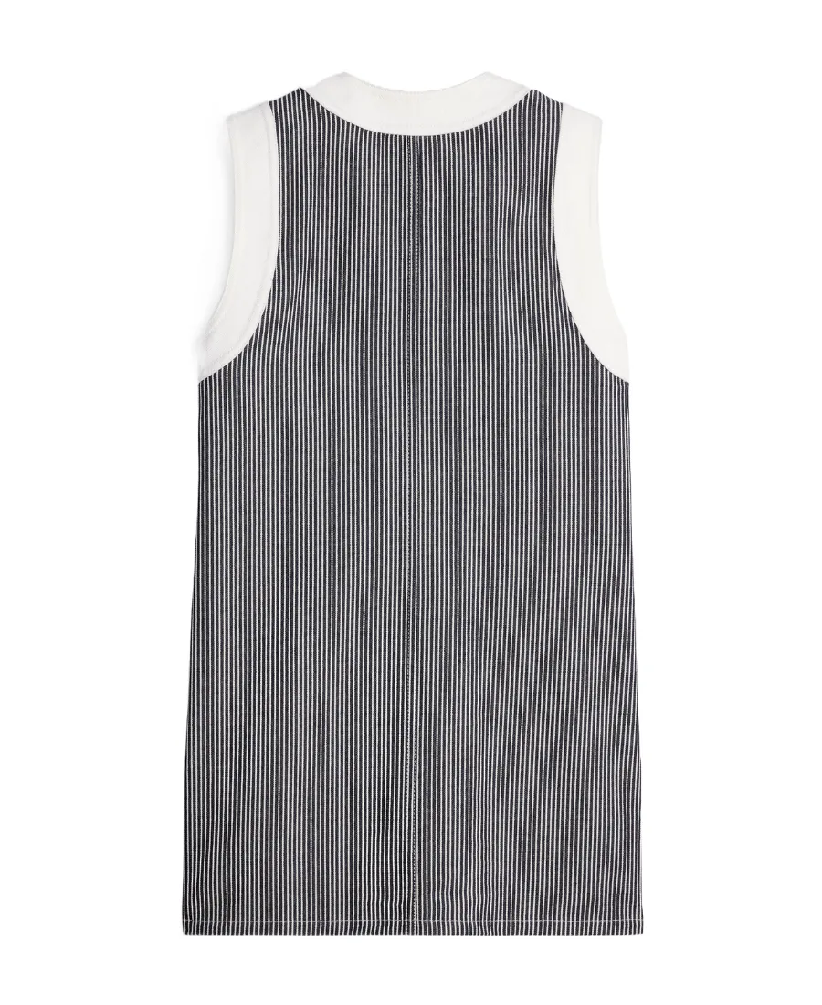 Trapeze Mini Dress With Hickory Stripes