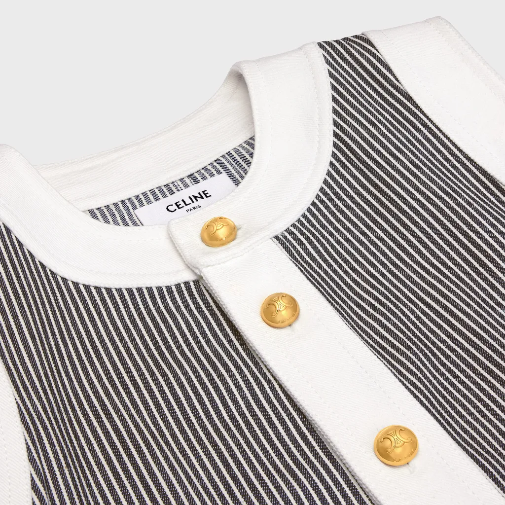 Trapeze Mini Dress With Hickory Stripes