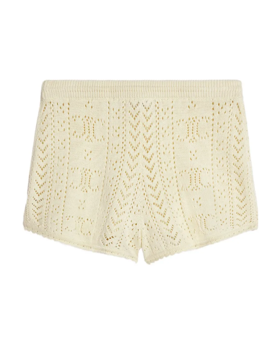 Triomphe Mini Shorts In Cotton Pointelle