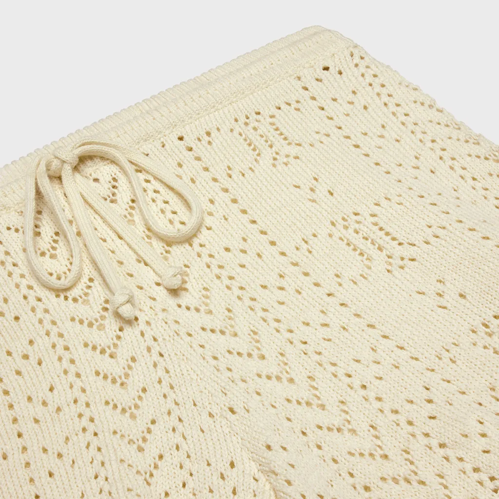 Triomphe Mini Shorts In Cotton Pointelle