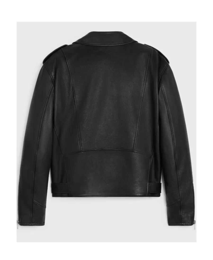 Loose Biker Jacket In Calfskin