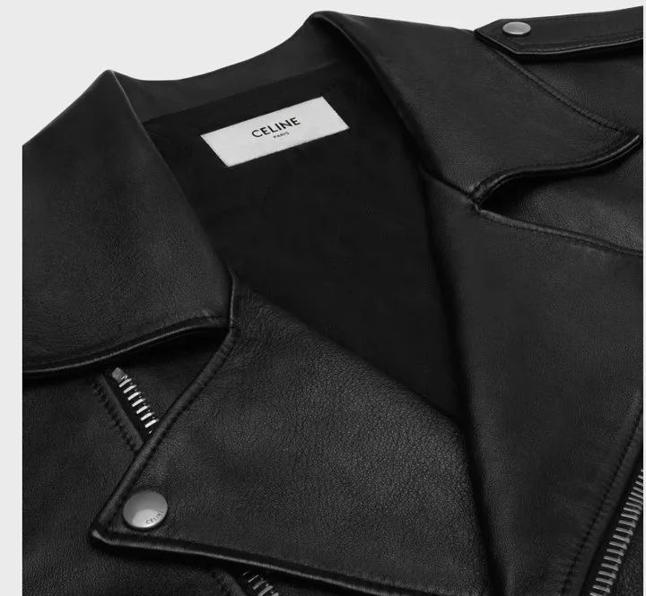 Loose Biker Jacket In Calfskin