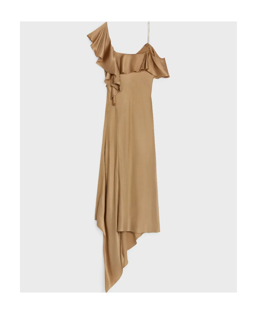 Asymmetric Lingerie Dress In Satin Crepe