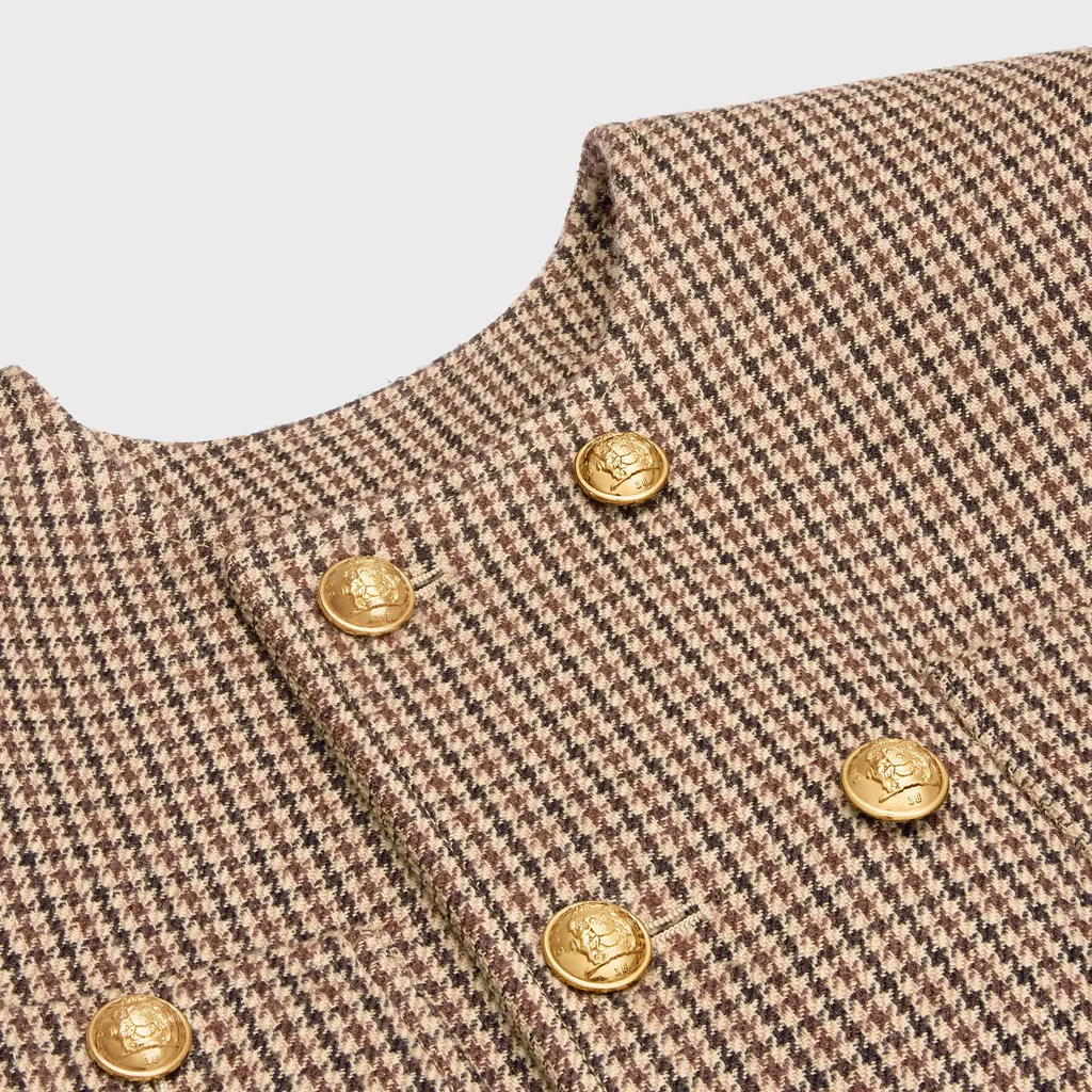 Chelsea Jacket In Double Houndstooth Wool