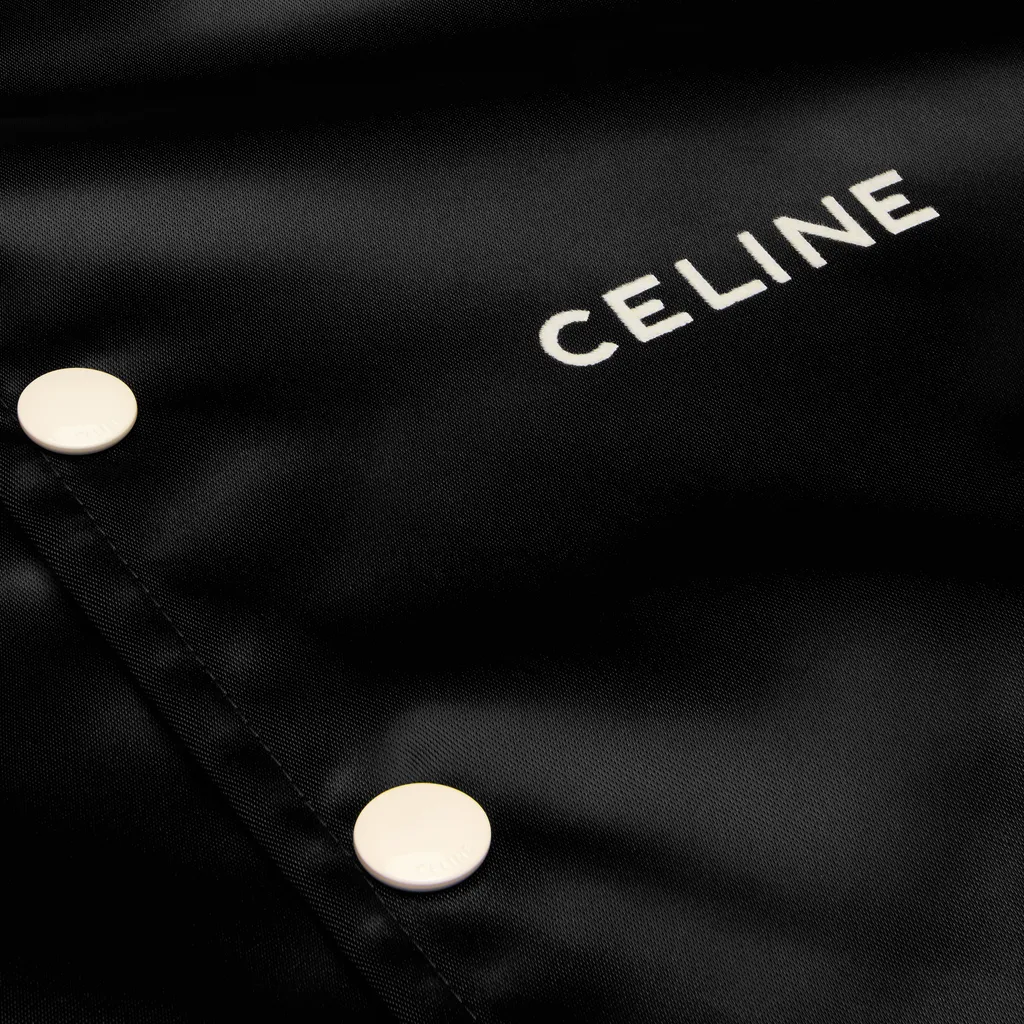 Embroidered Teddy Jacket In Satin-Finish Nylon