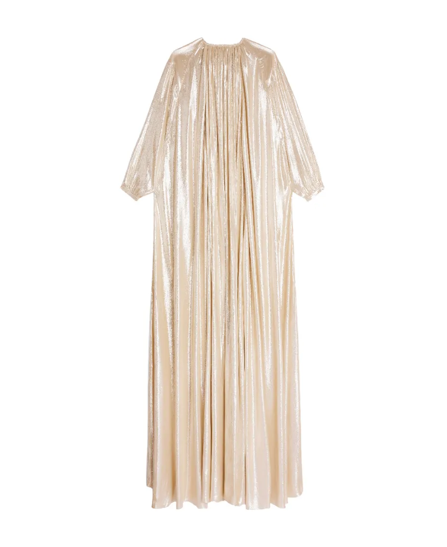 Cape Mini Dress In Lamé Silk Sablé