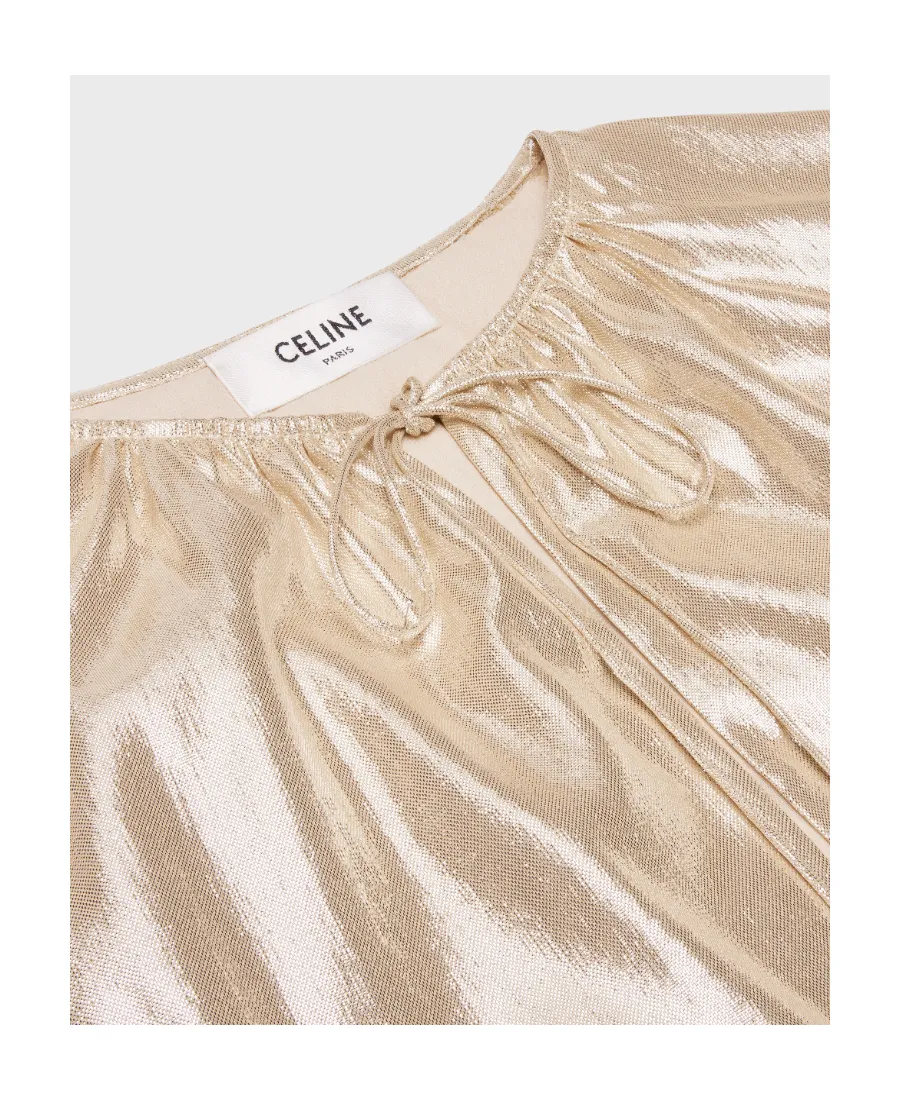 Cape Mini Dress In Lamé Silk Sablé