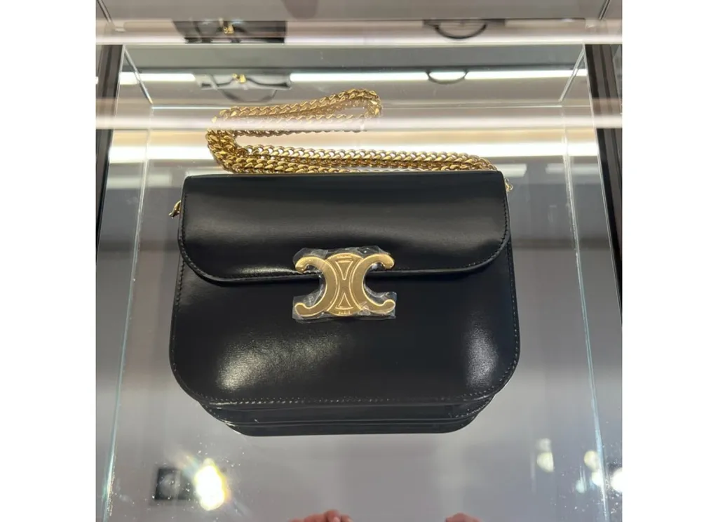 College Triomphe Bag In Shiny Calfskin