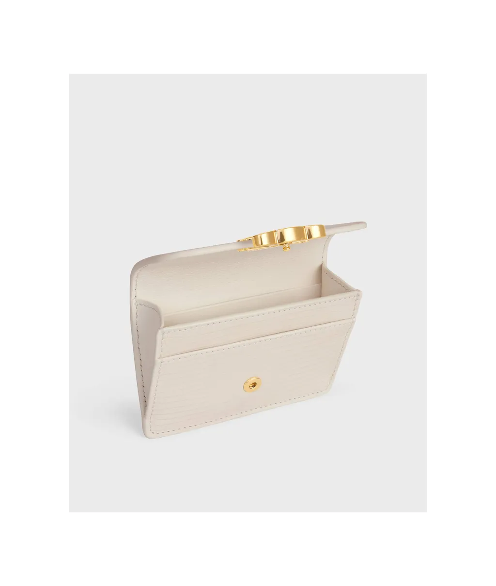 Card Holder With Flap Triomphe In Lizard