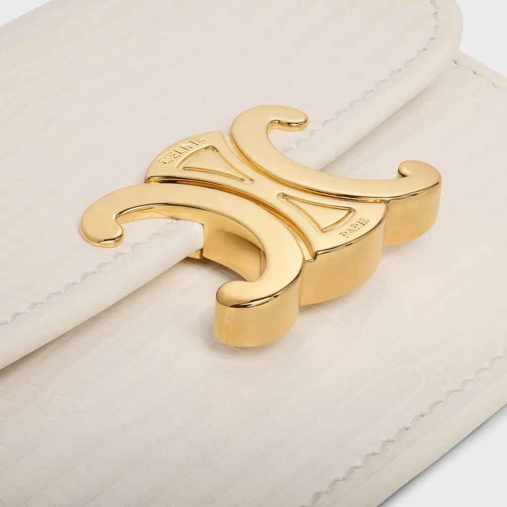 Card Holder With Flap Triomphe In Lizard