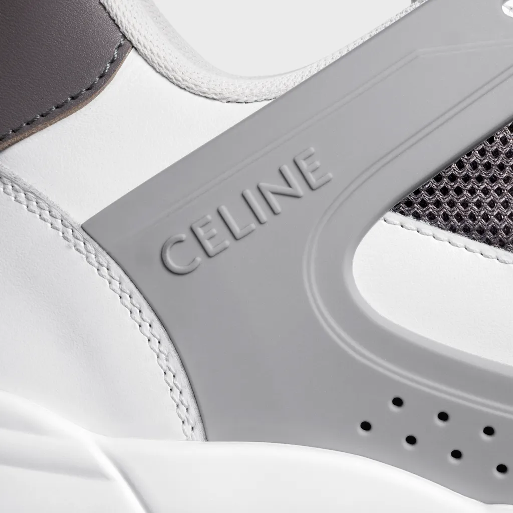 Trainer Ct-09 Low Lace-Up Sneaker In Calfskin And Mesh