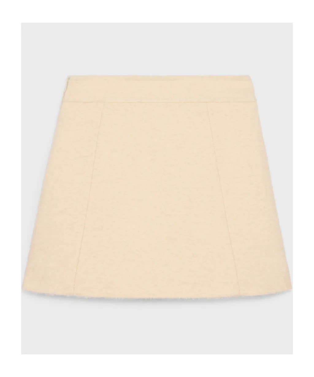 Embroidered Mini Skirt In Bouclette Natté
