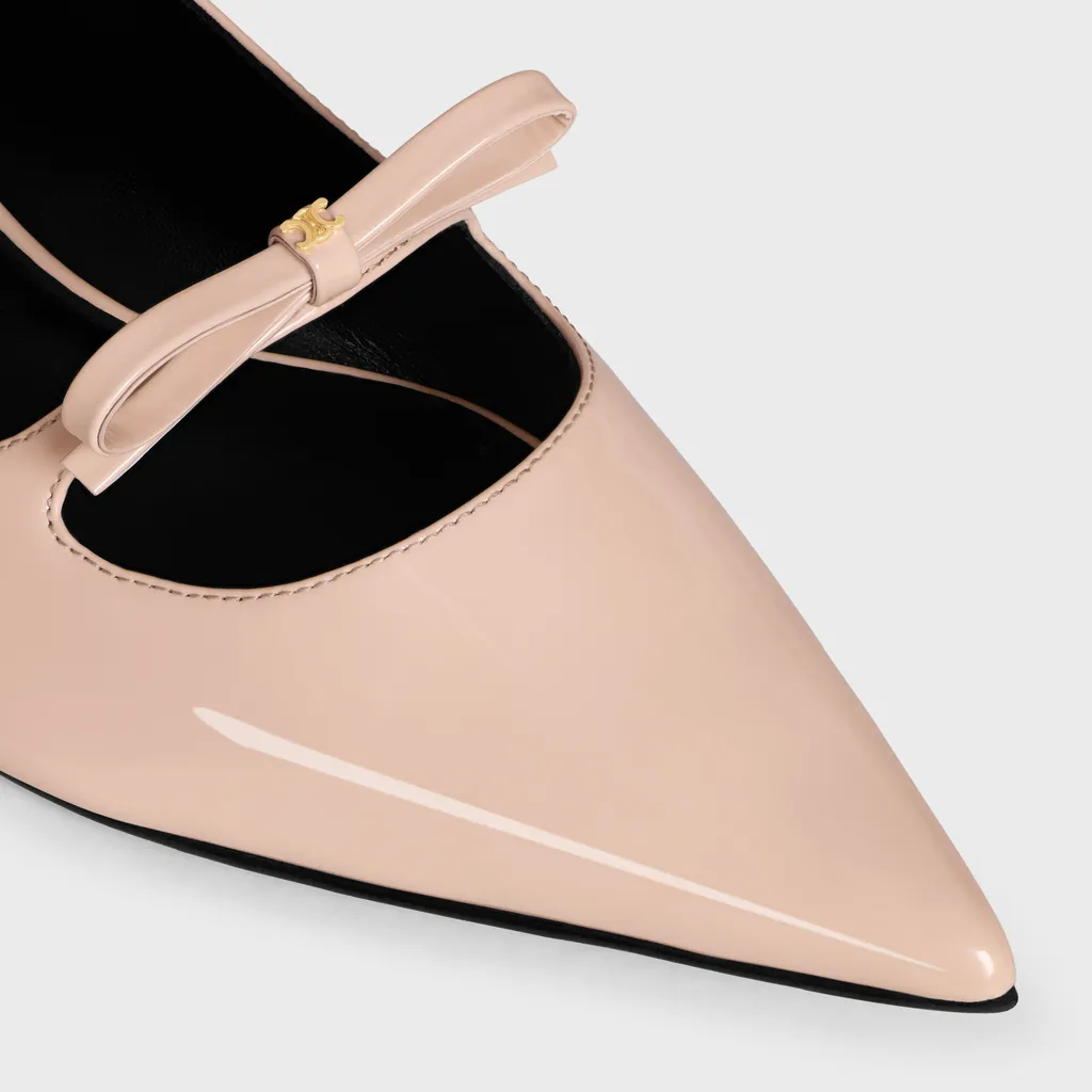 Suzy Pointy Toe Ballerina In Patent Calfskin