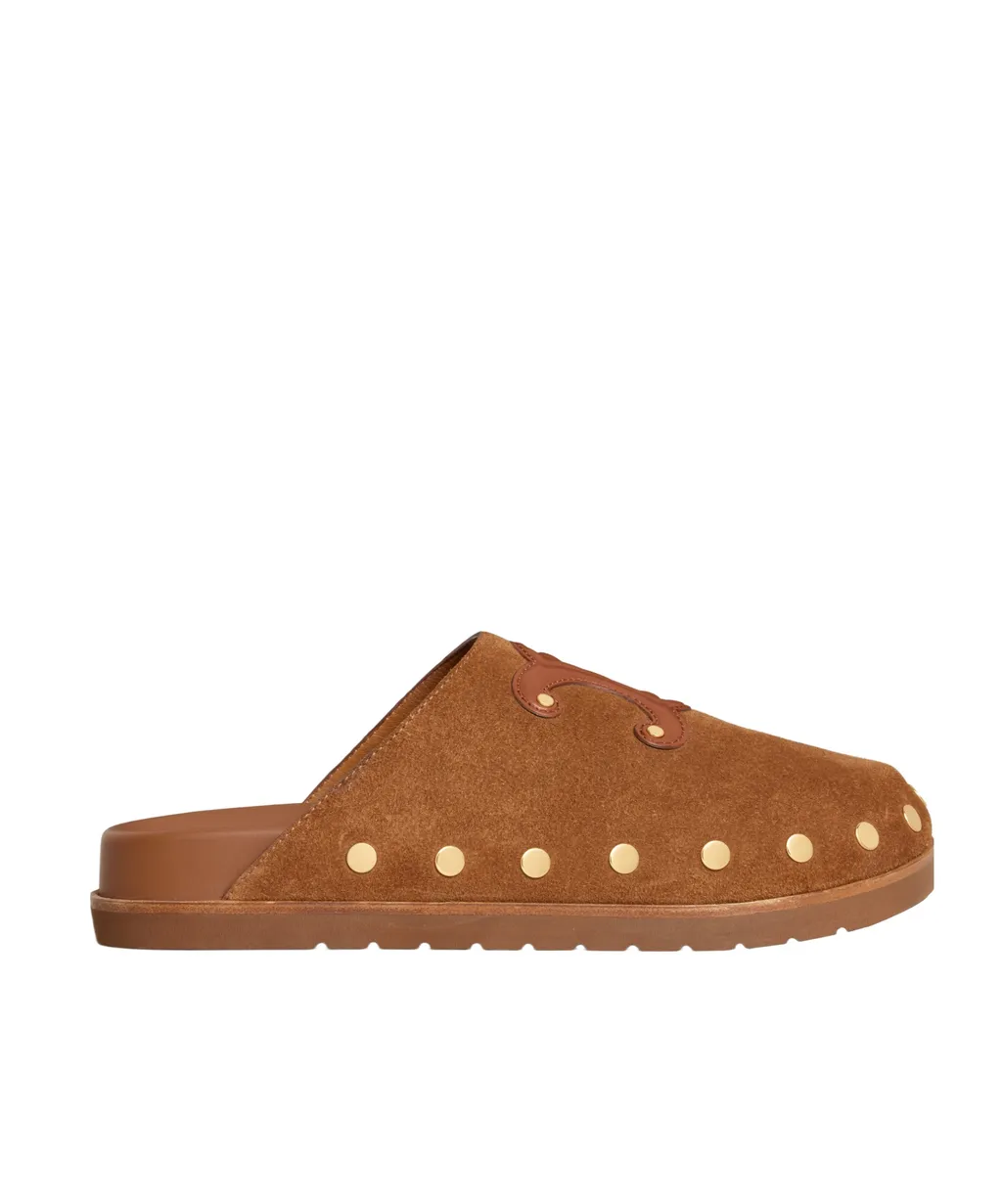 Pitea Clog In Suede Calfskin