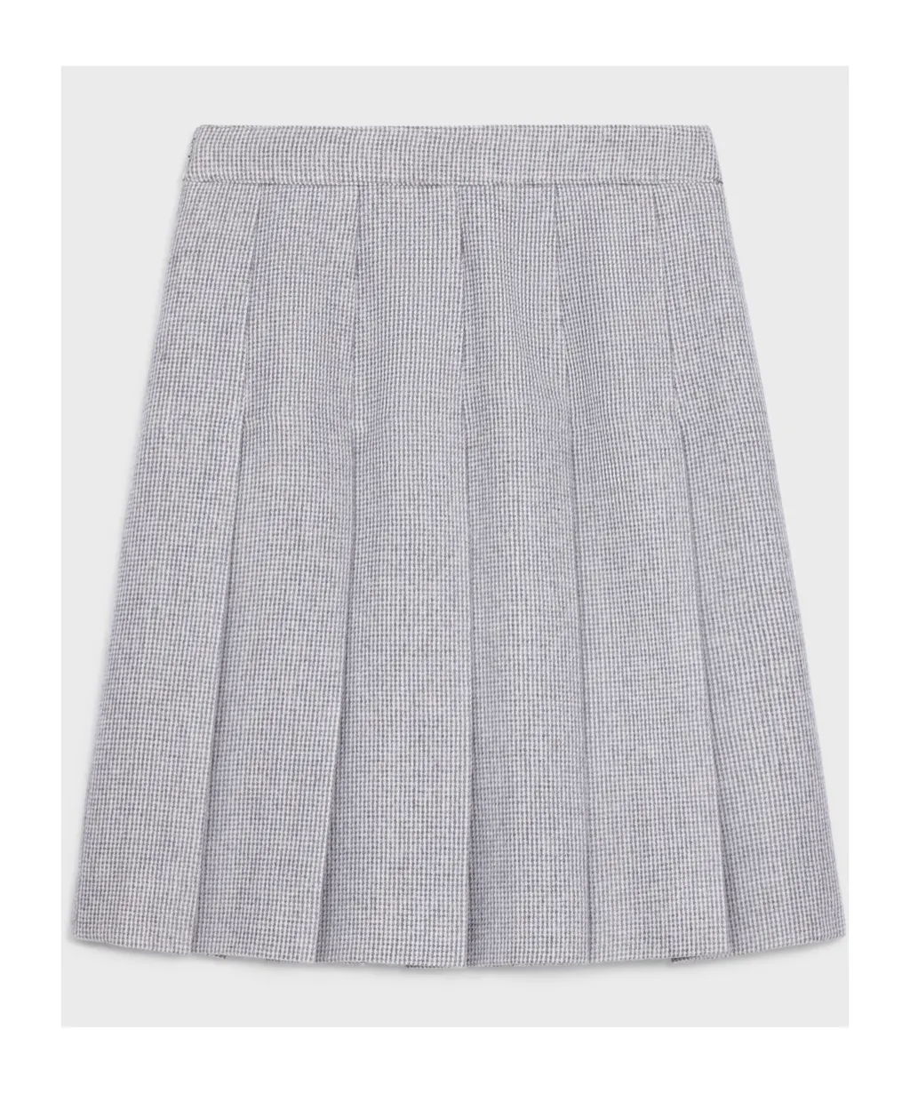 Pleated Skirt In Cashmere Natté