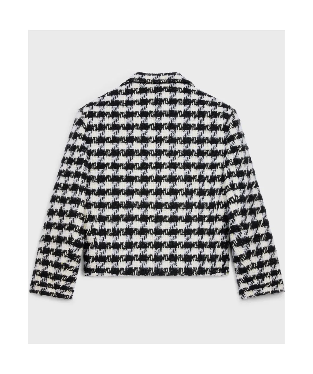 Garance Jacket In Houndstooth Wool Natté
