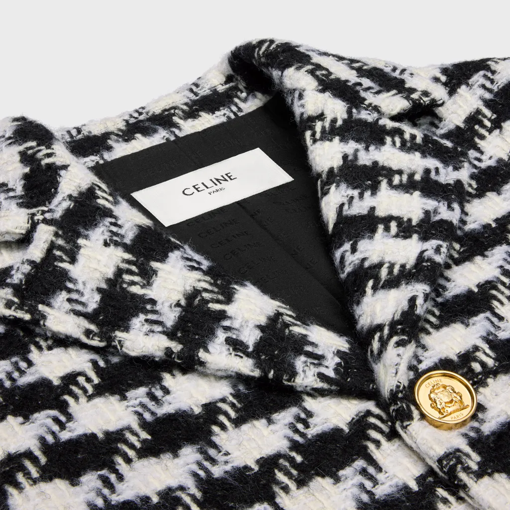 Garance Jacket In Houndstooth Wool Natté