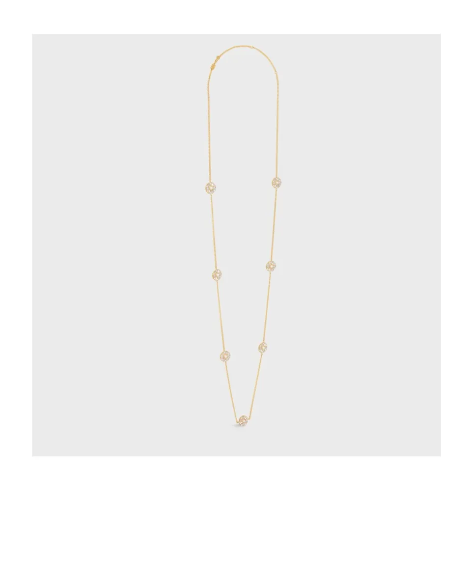 Heirlooms Marguerite Sautoir In Strass, Resin Pearls And Brass With Gold Finish