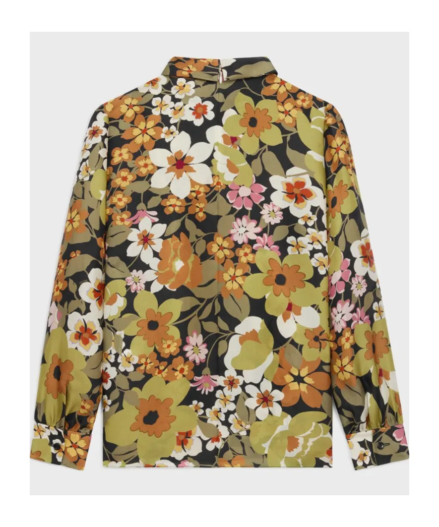 Lavalliere Blouse With Bow In Silk Organza