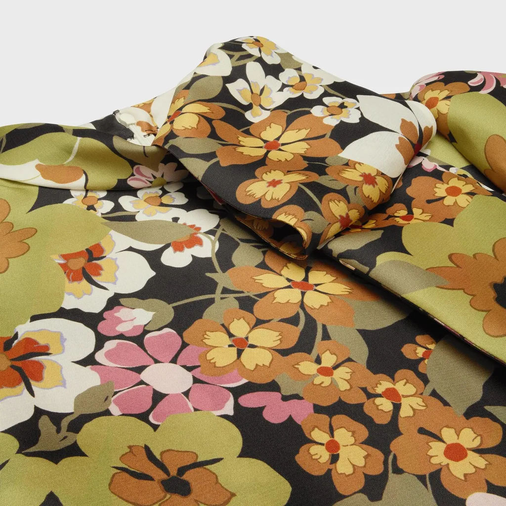 Lavalliere Blouse With Bow In Silk Organza