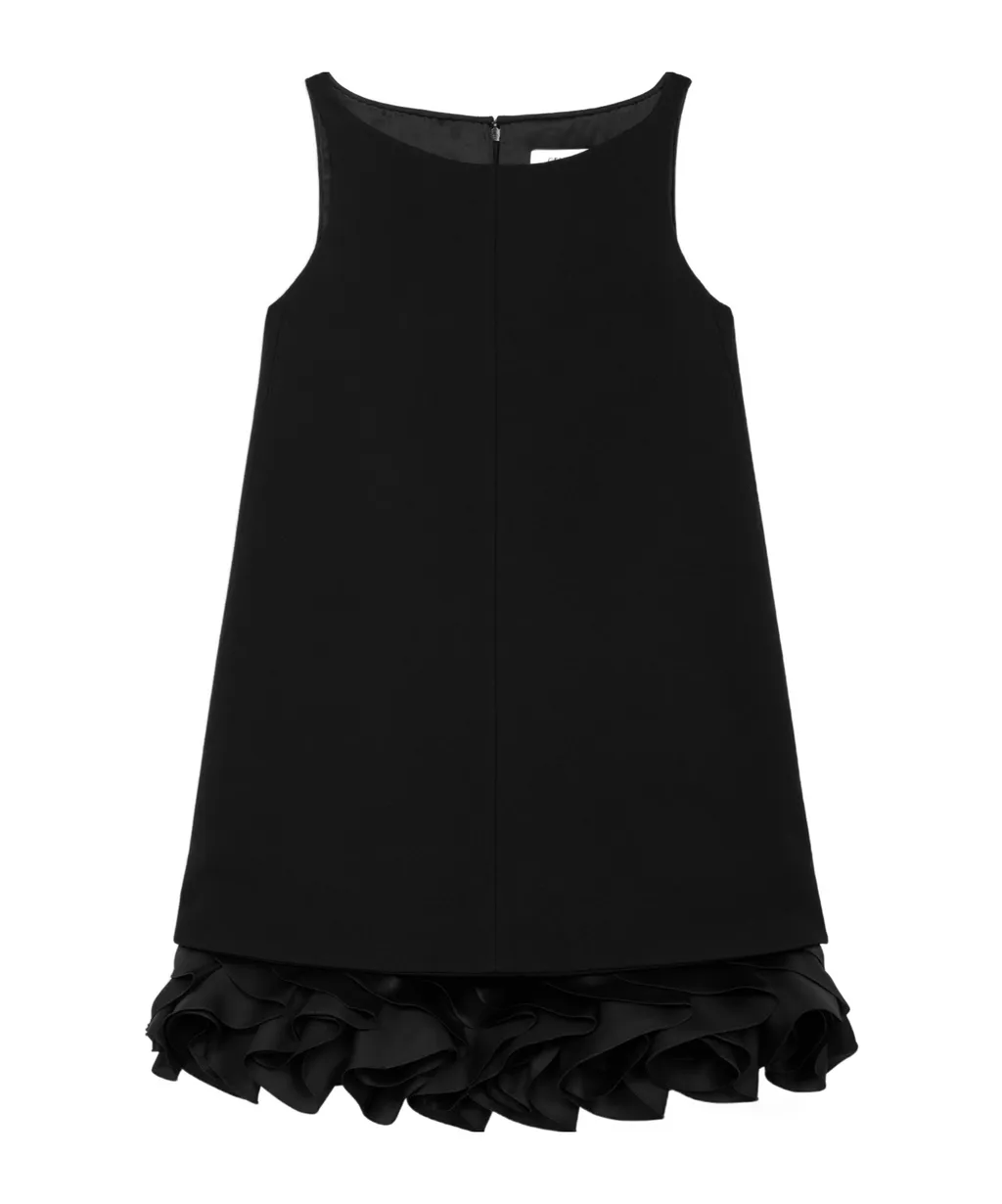 Bouquet Mini Dress In Gauffered Double Wool