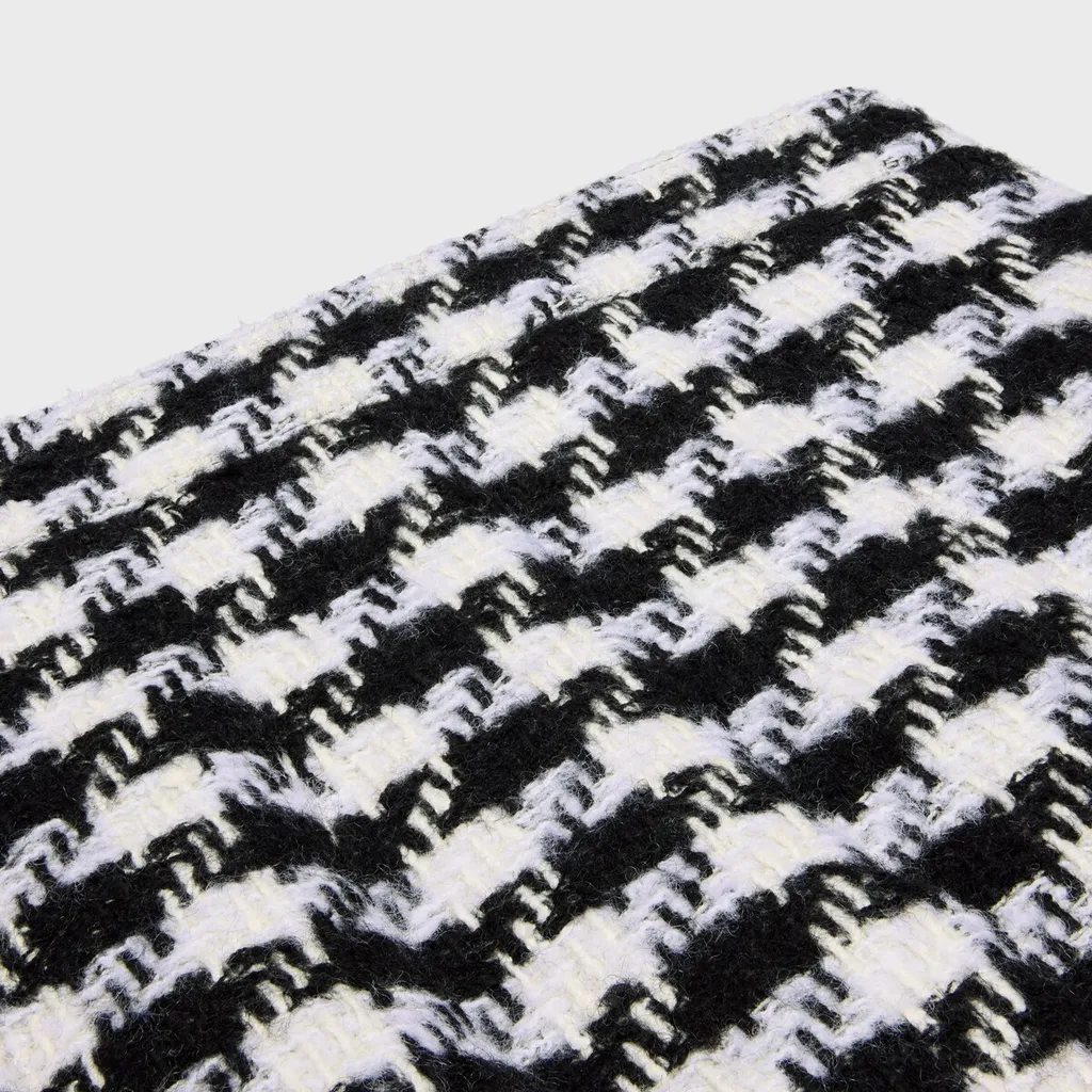 Pleated Skirt In Houndstooth Wool Natté