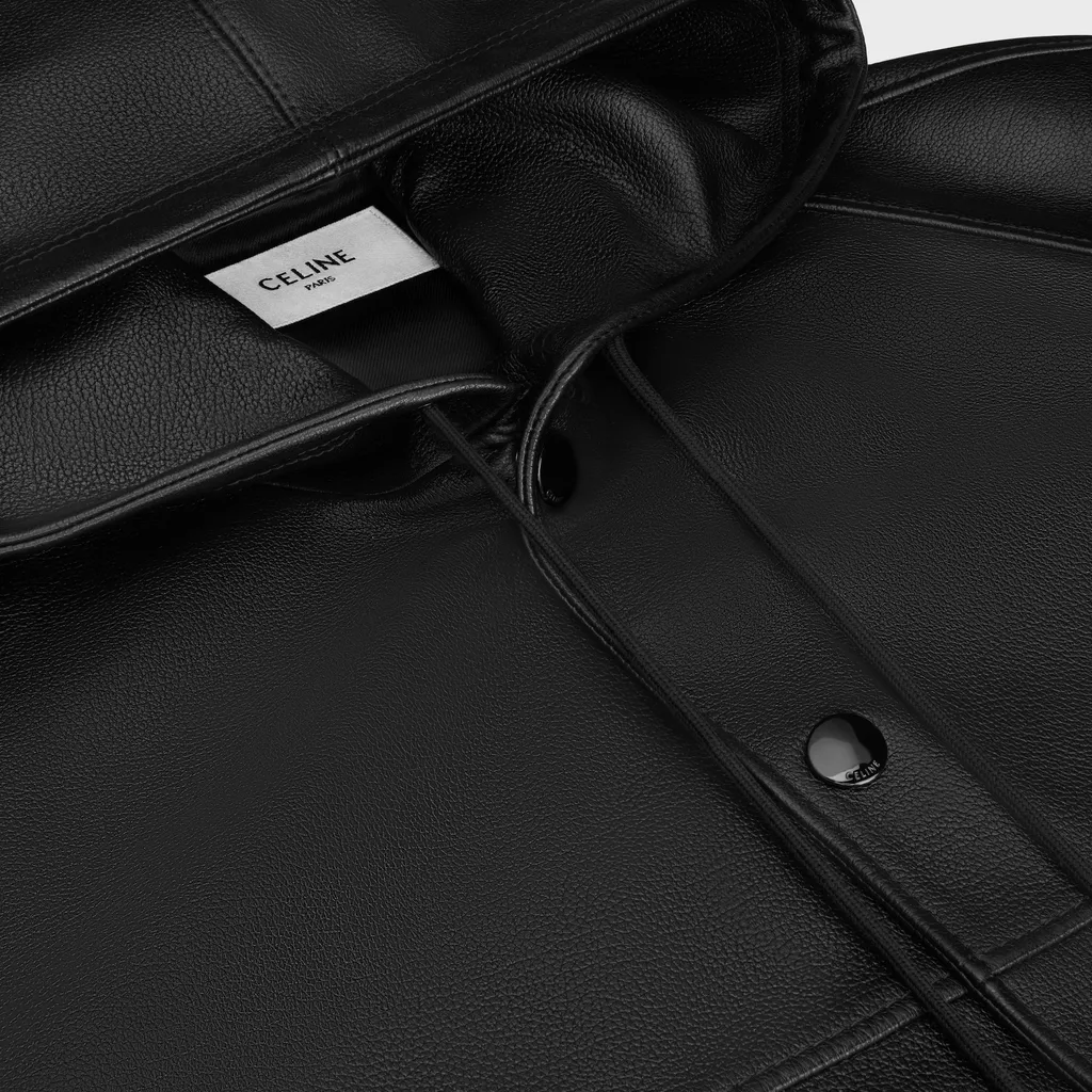 Loose Blouson Jacket In Textured Lambskin