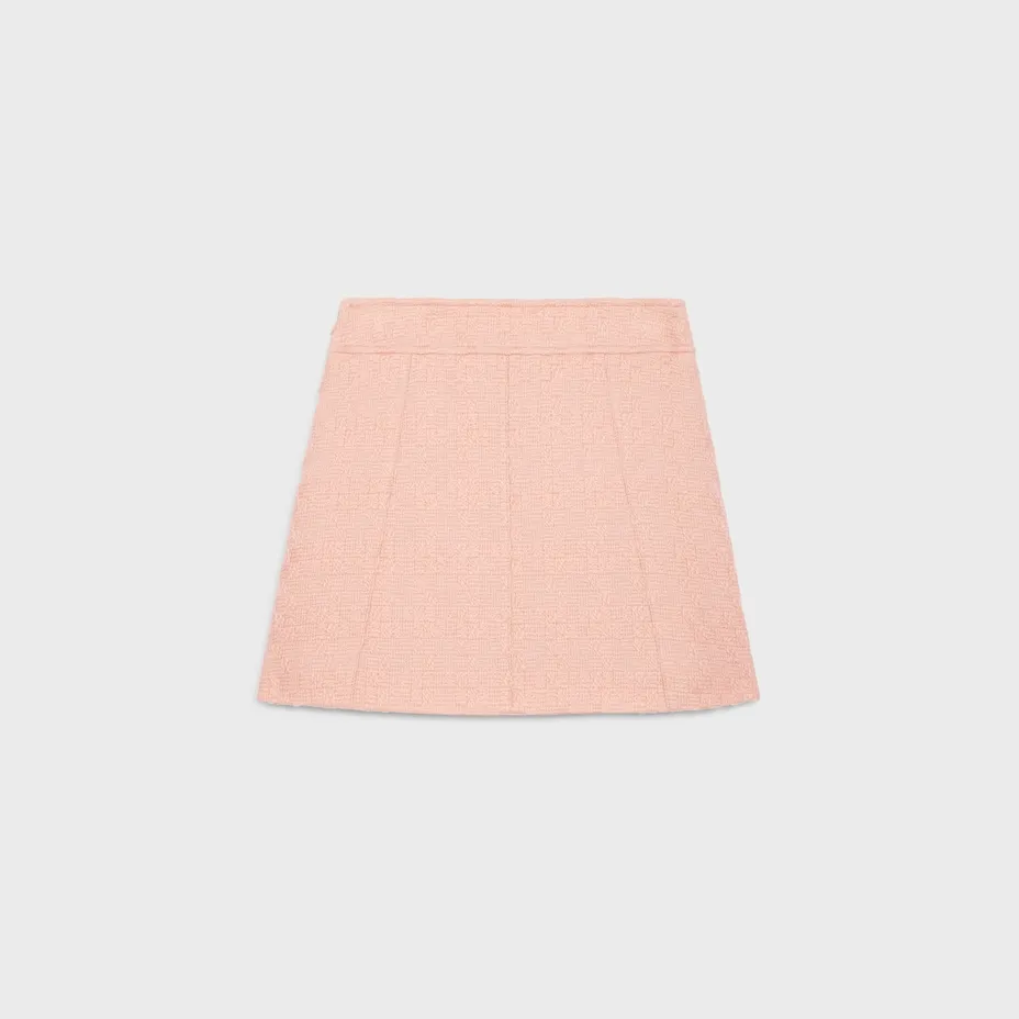 Trapeze Mini Skirt In Wool Natté