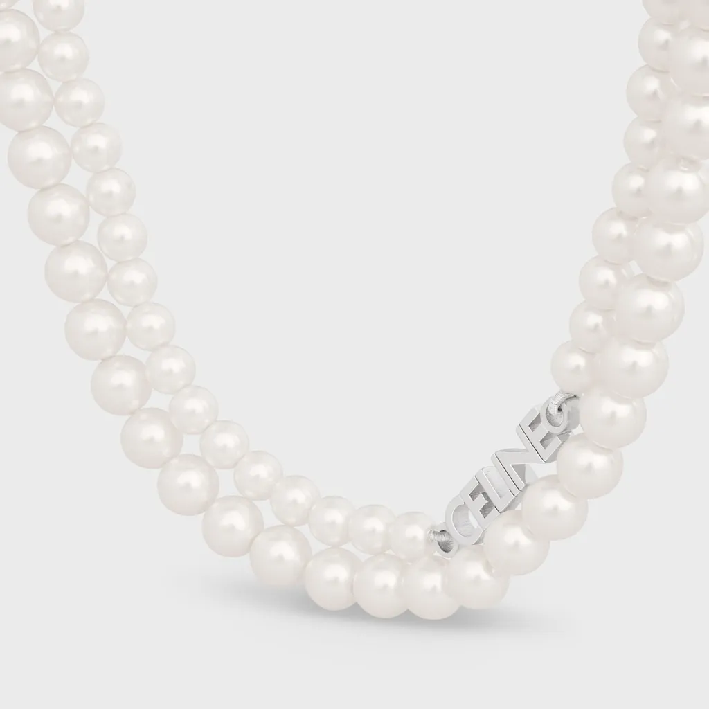 Monochroms Double Pearl Necklace