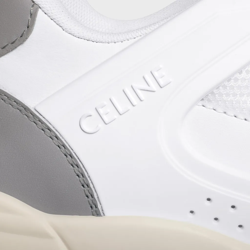 Trainer Ct-09 Low Lace-Up Sneaker In Calfskin And Mesh
